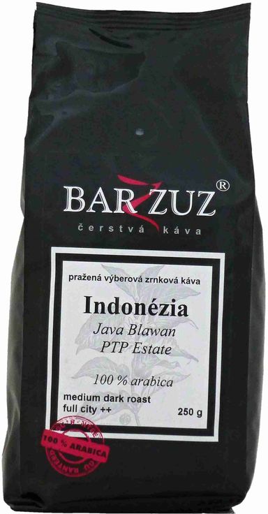 Indonézia Java Blawan PTP Estate, zrnková káva, 100 % arabica, 250 g