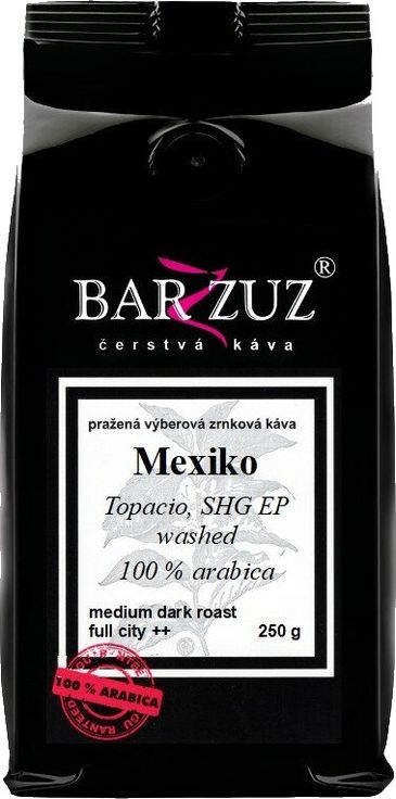 Mexiko Topacio, SHG EP, washed, zrnková káva, 100 % arabica, 250 g