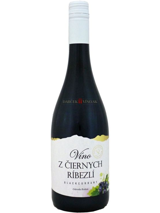 Víno z čiernych ríbezlí, značkové ovocné víno, sladké, 0,75 l