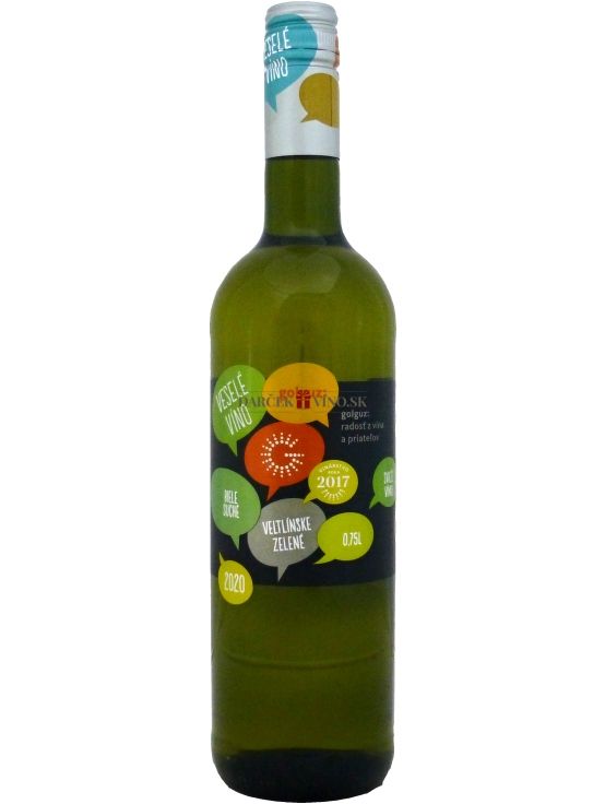 Veltlínske zelené - Veselé víno 2020, akostné víno, suché, 0,75 l